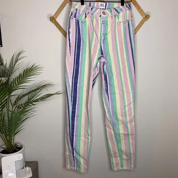 BDG Pastel Vertical Stripe Pant Size 27 - Picture 4 of 9